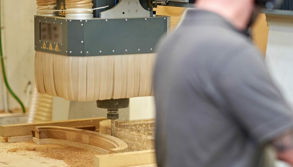 CNC machinery used for precision furniture manufacturing in the Barton Bespoke workshop