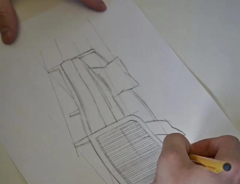 Concept sketch of a lounge chair