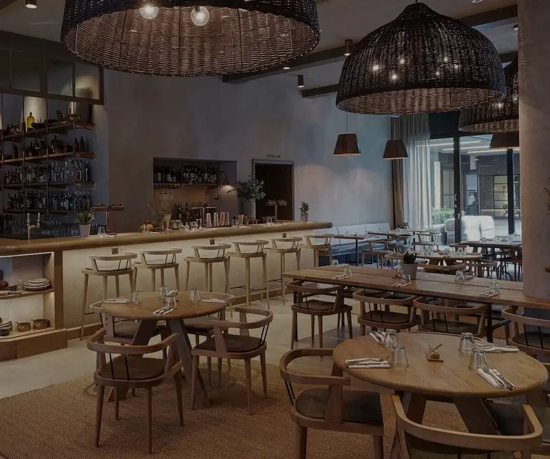Restaurant interior with bespoke seating