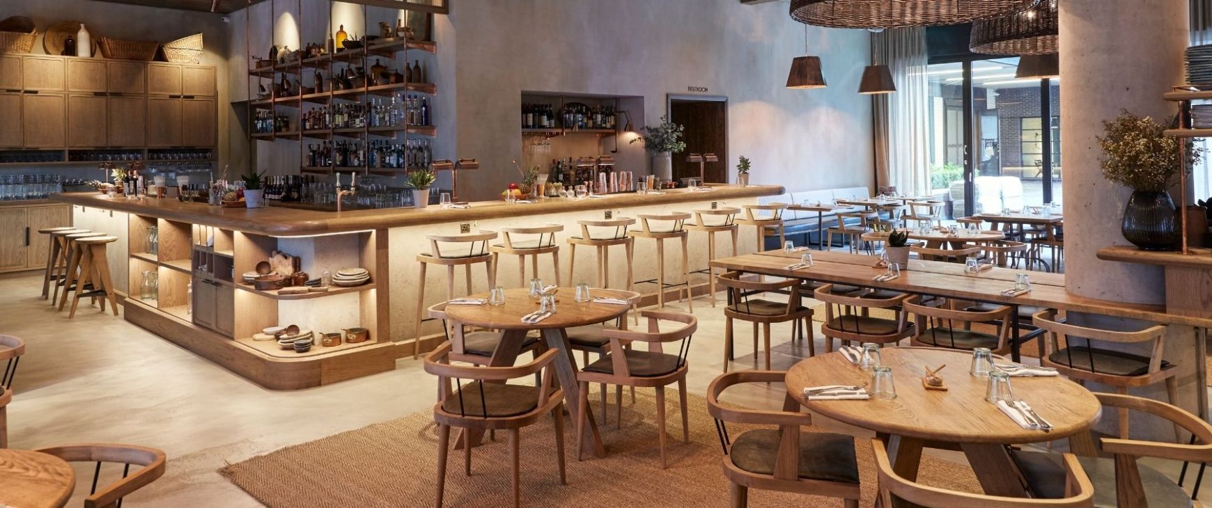 Bespoke wooden restaurant chairs and bar stools at Passo Restaurant, London